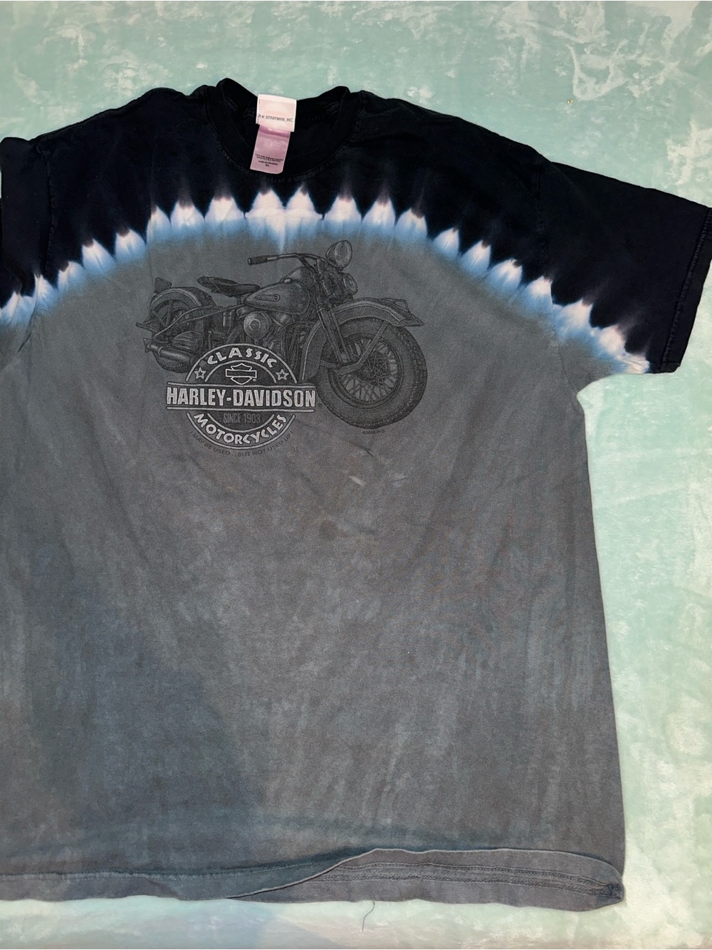 Harley-Davidson Classic Motorcycle Tie-Dye Tee - Black & Gray